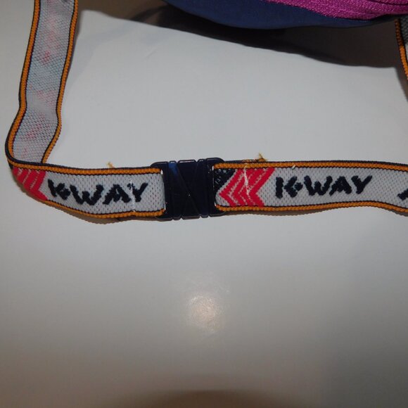 VTG Mens XXL Pink Purple Teal 1/2 Zip Pullover K-Way Windbreaker jacket packable - Picture 14 of 15